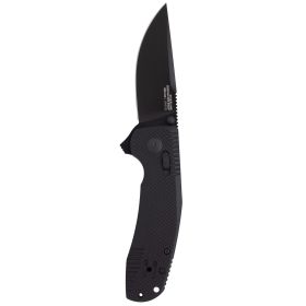 SOG SOG-TAC XR 3.39" Folding Pocket Knife – Blackout Ambidextrous Tactical EDC Survival Knife