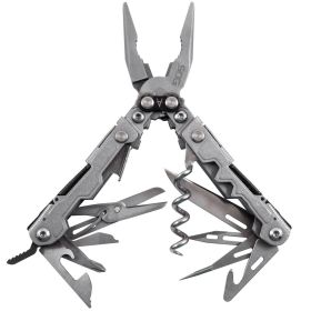 SOG POWERLITRE 19-In-1 Mini Multi-Tool – Compact Stone Wash Finish Survival & EDC Tool