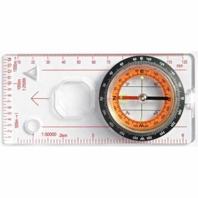 Portable Compass with Ruler Scale – Professional Magnifying Orienteering Tool for Scout, Hiking, Camping & Boating