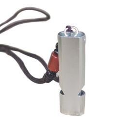 "2 Pack Emergency Whistles with Lanyard – Loud Double Tube Survival Whistle for Camping, Hiking, Outdoors – Silver"
