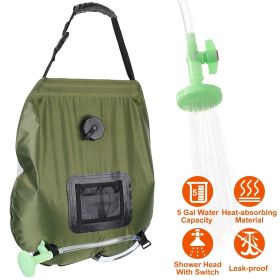 5-Gallon Solar Heating Camping Shower Bag with Removable Hose and Shower Head – Portable Outdoor Shower