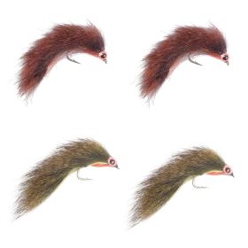 Goture 4-Pack Luminous Streamer Flies with Glowing Eyes – Fly Fishing Bait for Trout, Bass, Salmon & Yellow Cheek