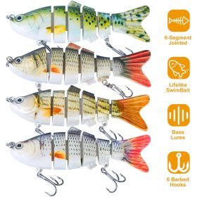4-Piece Bass Fishing Lure Set – 10cm/20g Multi-Segment Jointed Sinking Wobbler, Lifelike Design