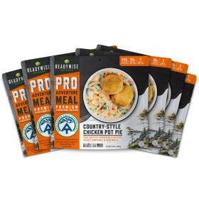 6 Pack ReadyWise Adventure Meals – Classic Chicken Pot Pie Freeze-Dried Survival Food for Camping, Hiking, Emergency Prep