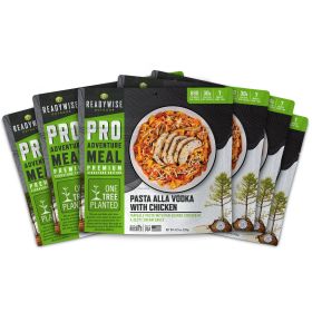 6 Pack ReadyWise Pro Adventure Meals – Farfalle alla Vodka with Chicken Freeze-Dried Survival Food for Camping & Emergency Prep
