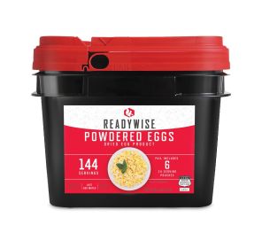Powdered Eggs – 6 Pouches per Bucket, 144 Total Servings – Long Shelf Life Emergency Food