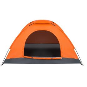 1-Person Waterproof Camping Dome Tent – Automatic Pop-Up Quick Shelter for Outdoor Hiking, Orange