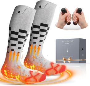 Rechargeable Heated Socks & Hand Warmers Set – 2 Pack 6000mAh Electric Foot Warmers for Men, Perfect Gifts for Camping & Hunting