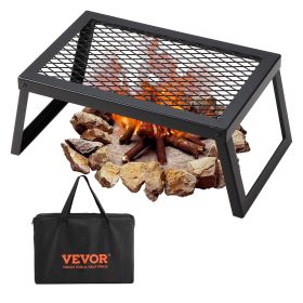 VEVOR Folding Campfire Grill – 18-Inch Heavy Duty Steel Mesh Grate, Portable Camping Grill for Fire Pits