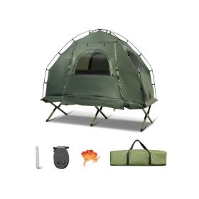 1-Person Folding Camping Tent with Sunshade and Air Mattress – Lightweight Portable Shelter