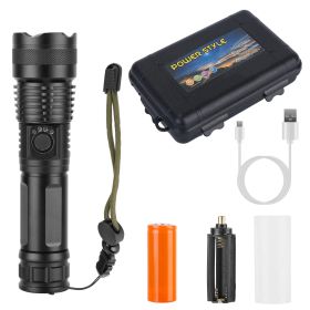 Tactical Zoomable LED Flashlight – Rechargeable 50,000LM Search Light with 5 Modes, SOS & Night Light for Outdoor Adventures