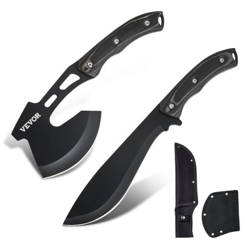 Hunting Knife and Hatchet Axe Combo Set with Sheath – Fixed Blade Survival Tools for Camping and Outdoor Use