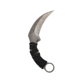 Crius Fixed Blade Knife – Elegant Design with Paracord Grip & Etched Leather Sheath