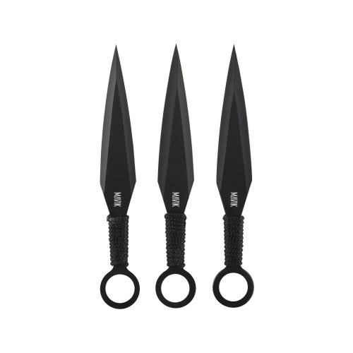 Metis 3-Piece Fixed Blade Dagger Set – Double-Edged Knives with Paracord Handle and Lanyard Loop
