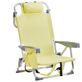 63x65x82cm, Yellow, Aluminium Camping Chair, Oxford Cloth, Silvery-white Aluminium Tube (Color: Yellow)