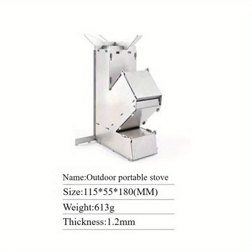 Portable Rocket Stove For Camping And Travel,Compact Foldable Design With Instant Setup,Lightweight Outdoor Heater, Fast Heating And Durable Cons